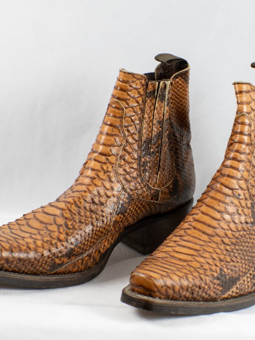 Sendra Men's Genuine Python Snakeskin Chelsea Boots Made in Spain Size 11 EU 44